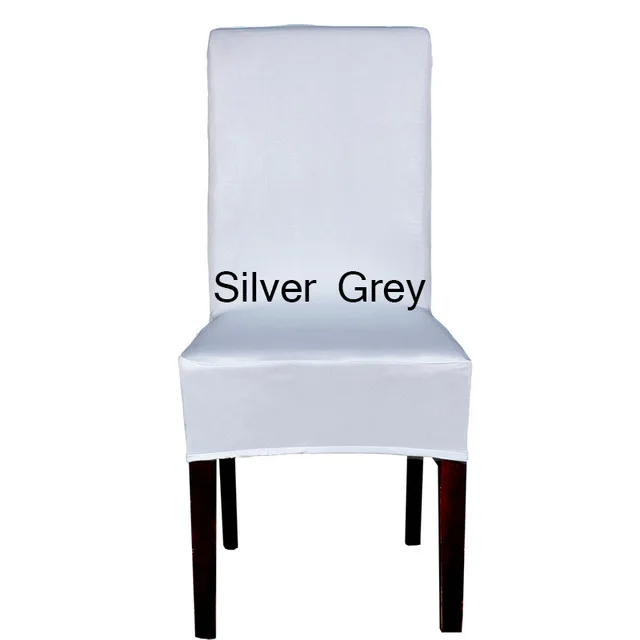 silver grey 2 шт. эластичные чехлы на кресла стрейчевый спандекс столовая Cadeira протектор SlipCover Декор Housse De Chaise чехлы для стульев - Цвет: silver grey