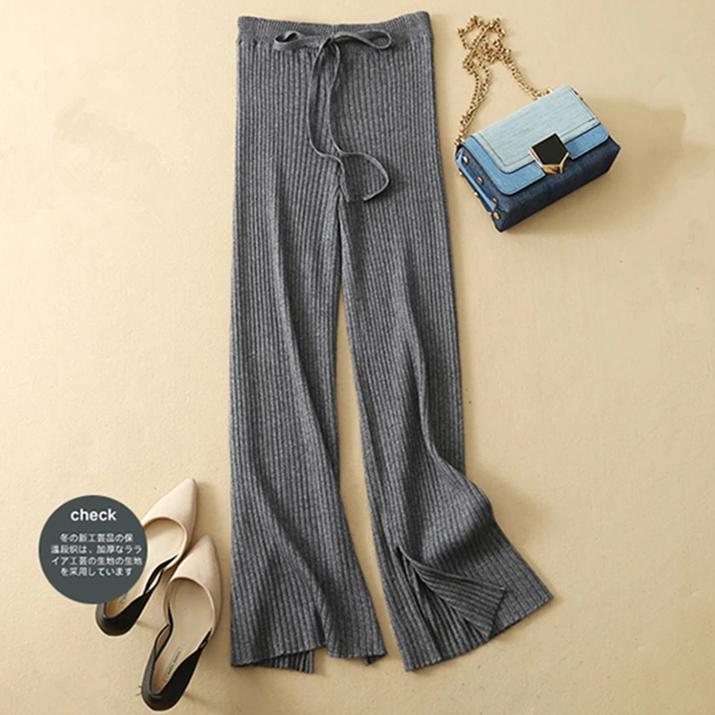 Женские кашемировые брюки новинка сезона осень зима 2019 женские свободные