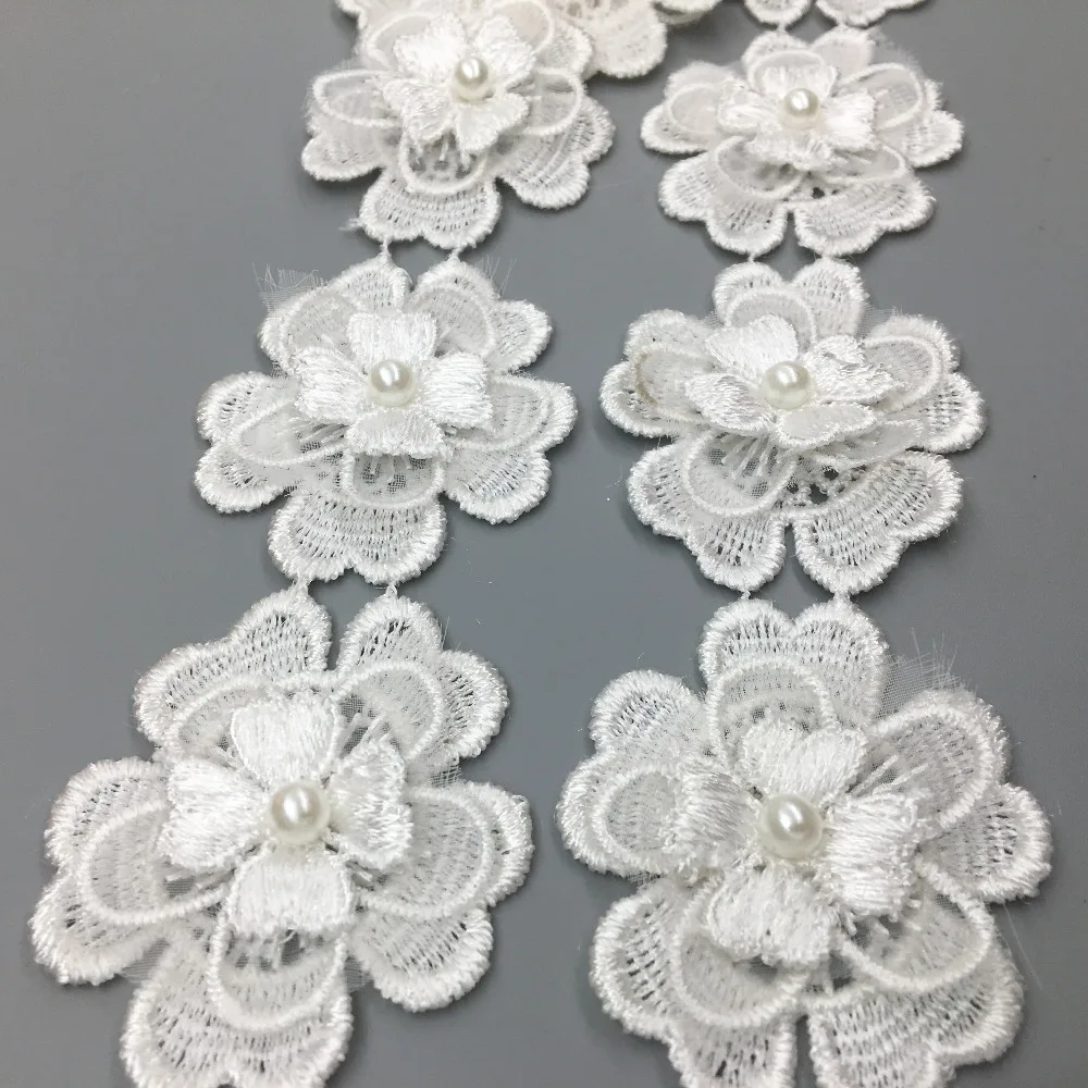 20X белое жемчужное кружевное платье с цветочной отделкой вязаная лента для