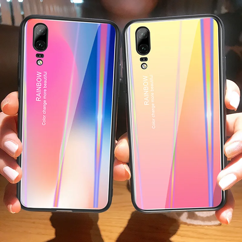 Лазерный БЛЕСК закаленное стекло Крышка для Vivo NEX A S чехол градиентной расцветки
