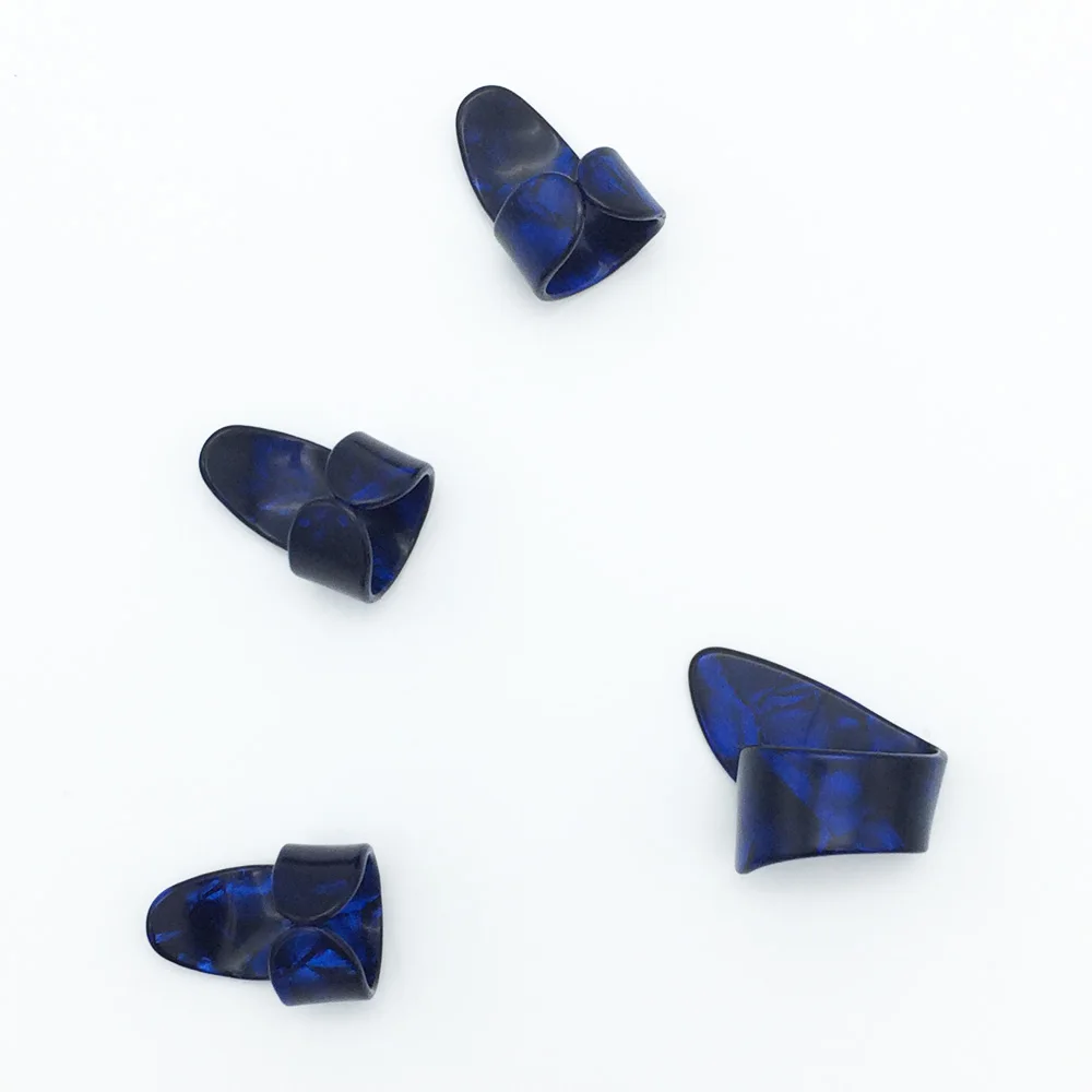 Blue 4 шт./компл. 1 Thumb+ 3 Finger целлулоидные медиаторы для гитары Fingerpicks гитарный медиатор оболочка для акустической Электрический - Цвет: Blue