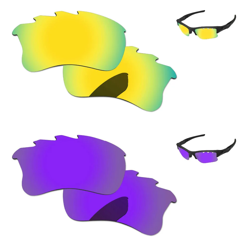 

Плазменные фиолетовые и золотые 2 пары зеркальных поляризованных сменных линз для Flak Jacket XLJ, вентилируемые солнцезащитные очки 100%, защита от...