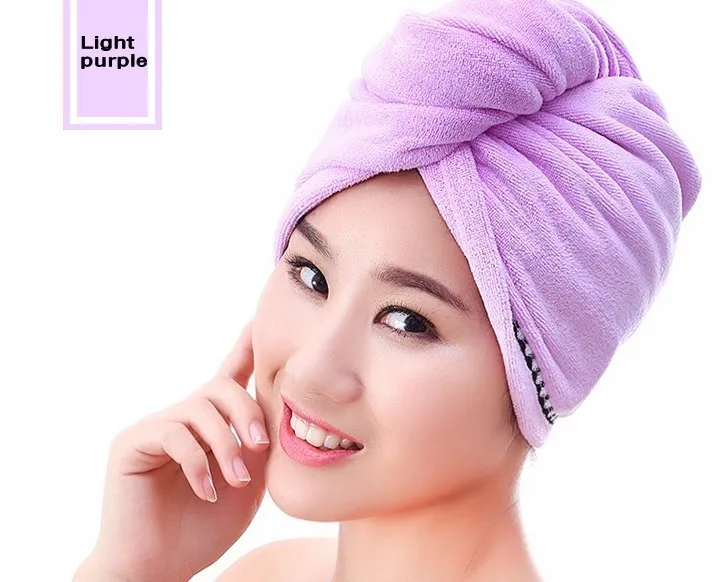 Light purple LDAJMW микрофибры быстро высушить волосы женские Девушки Леди Кепки сушки Полотенца головы Обёрточная бумага Шапка банная Полотенца волосы сухие Кепки салон Полотенца - Цвет: Light purple