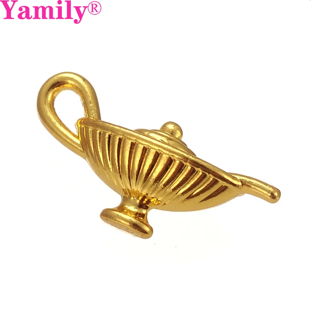Yamily 10 шт./19 9*8 4 мм золотой серебряный тон 3D индийская Волшебная Лампа Алладина