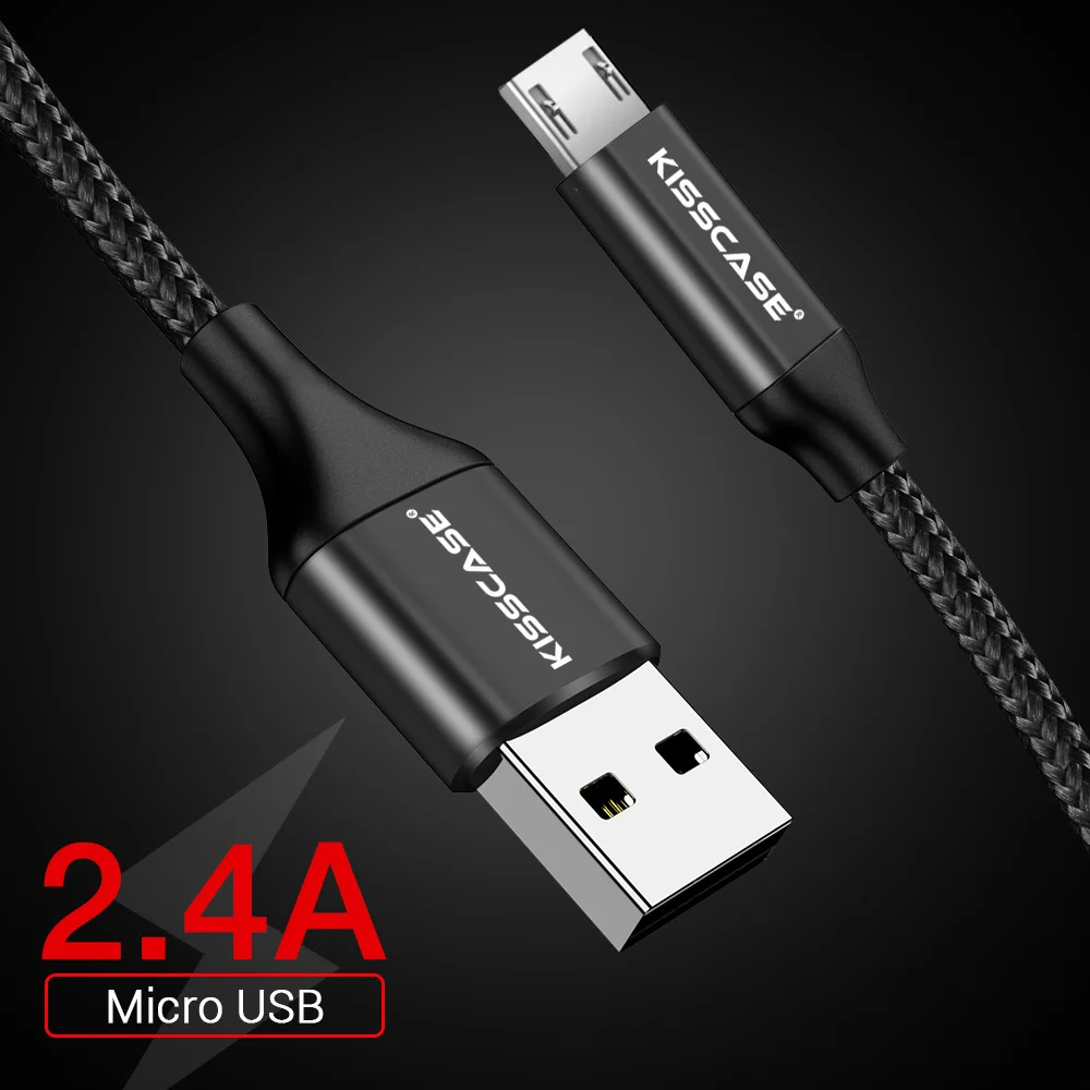 Black micro KISSSCASE 3A провод для быстрой зарядки USB кабель для iPhone Android Micro USB кабель type c USB C кабели для samsung huawei Xiaomi провод - Цвет: Black micro
