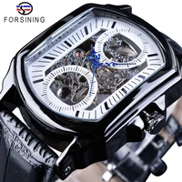 forsining retro classic design fashion blue hand transparent openwork mens mechanical skeleton watch top brand luxury male clock