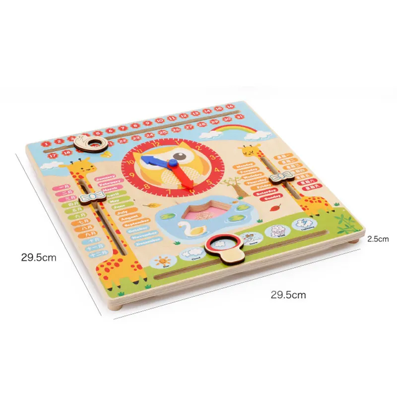 

Baby Wooden Clock Educational Toys For Children Preschool Early Learning Teaching Materials 2-4 Years F284Z