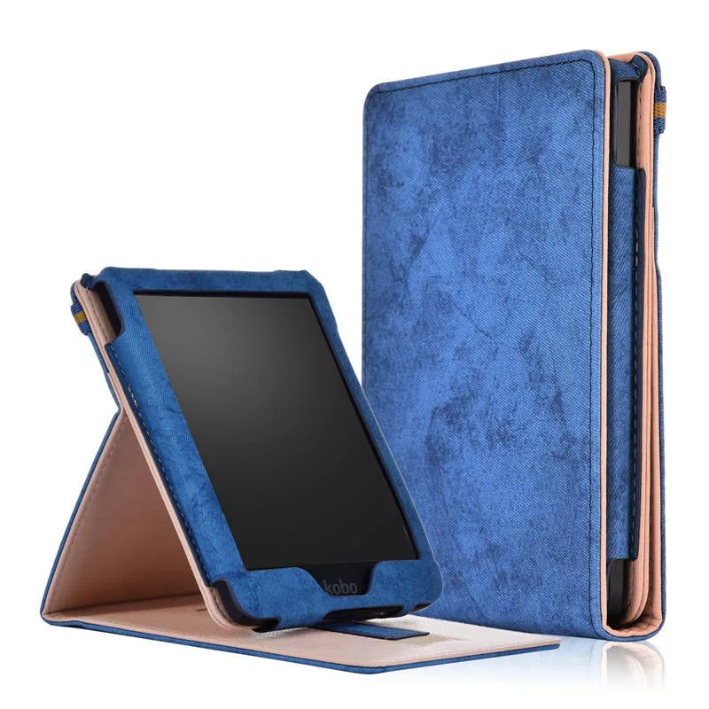 navy Тонкий умный чехол из ТПУ кожи защитный чехол для KOBO Clara Clear HD 6 дюймов чехол для Kobo Clara HD Чехол+ пленка+ ручка - Цвет: navy
