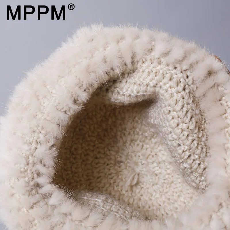 Женская Солнцезащитная шапка меховая из натуральной норки Новая женская зимняя