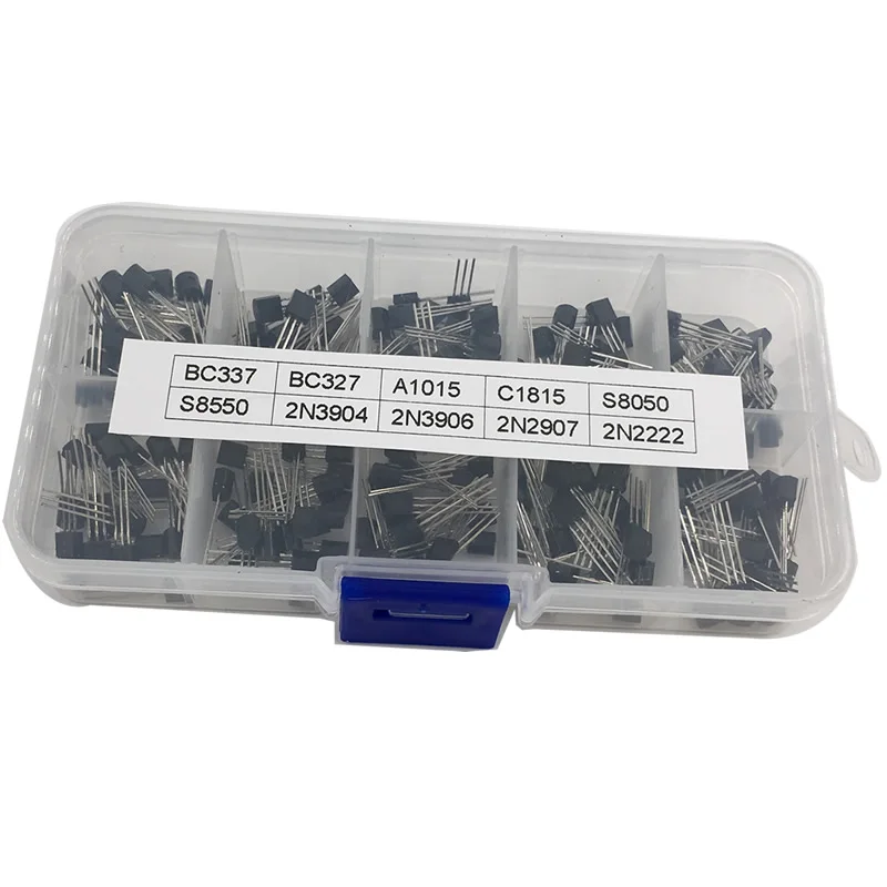 

200PCS 10 value Transistors Box Kit TO-92 BC337 BC327 2N2222 2N2907 2N3904 2N3906 S8050 S8550 A1015 C1815 TO92