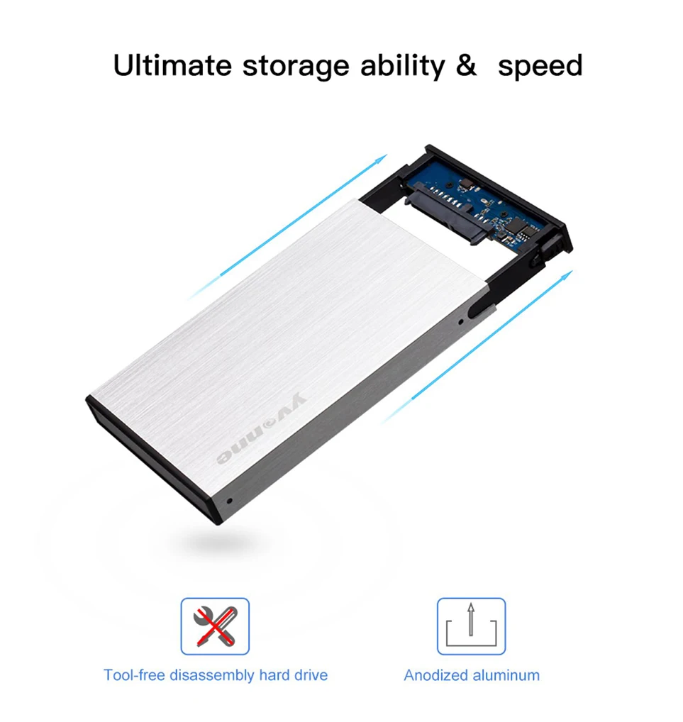 Yvonne HDD чехол SATA USB 3,0 адаптер SATA HDD коробка HD корпус для внешнего жесткого диска для SSD диск 2,5/2,6/2,7/2,8 дюймов хранения чехол s
