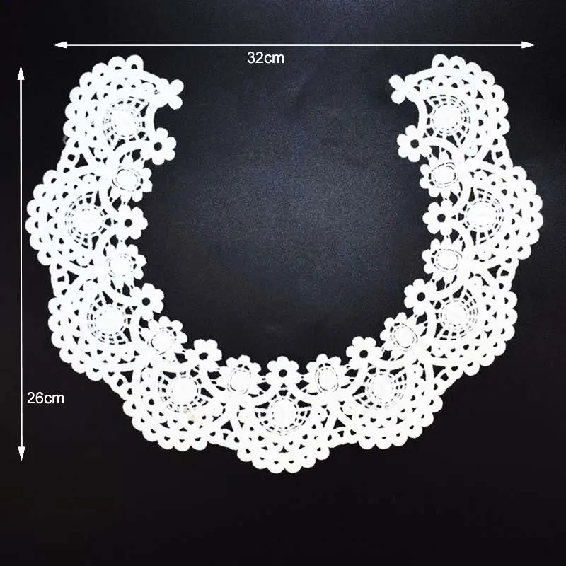 1 шт. Белая Вышивка Венеция шипы цветок ткань из кружевной ткани DIY воротник для