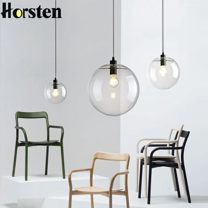 Простая Современная в виде стекляного шара подвесной светильник Led E27 Art Deco