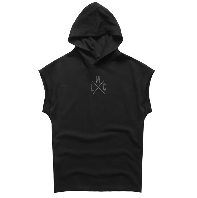 Metrosexual Men new spring summer black sleeveless hip hop Hooded tank tops European style printed letter | Мужская одежда