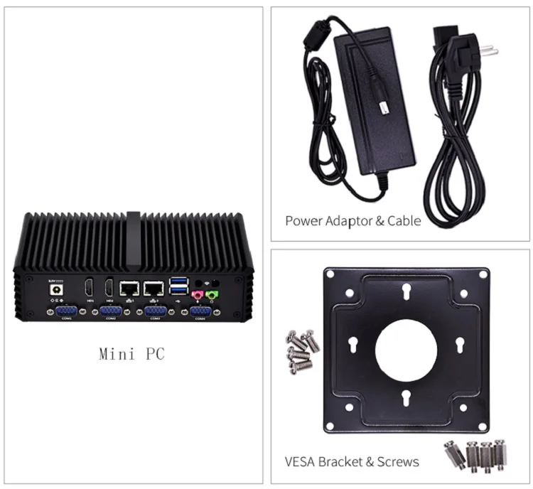 Kansung Мини ПК T2 Lan Pentium 3805U процессор двухъядерный 1,9 ГГц 6 USB 6 COM 2 HD Barebone система мини ПК игровой компьютер