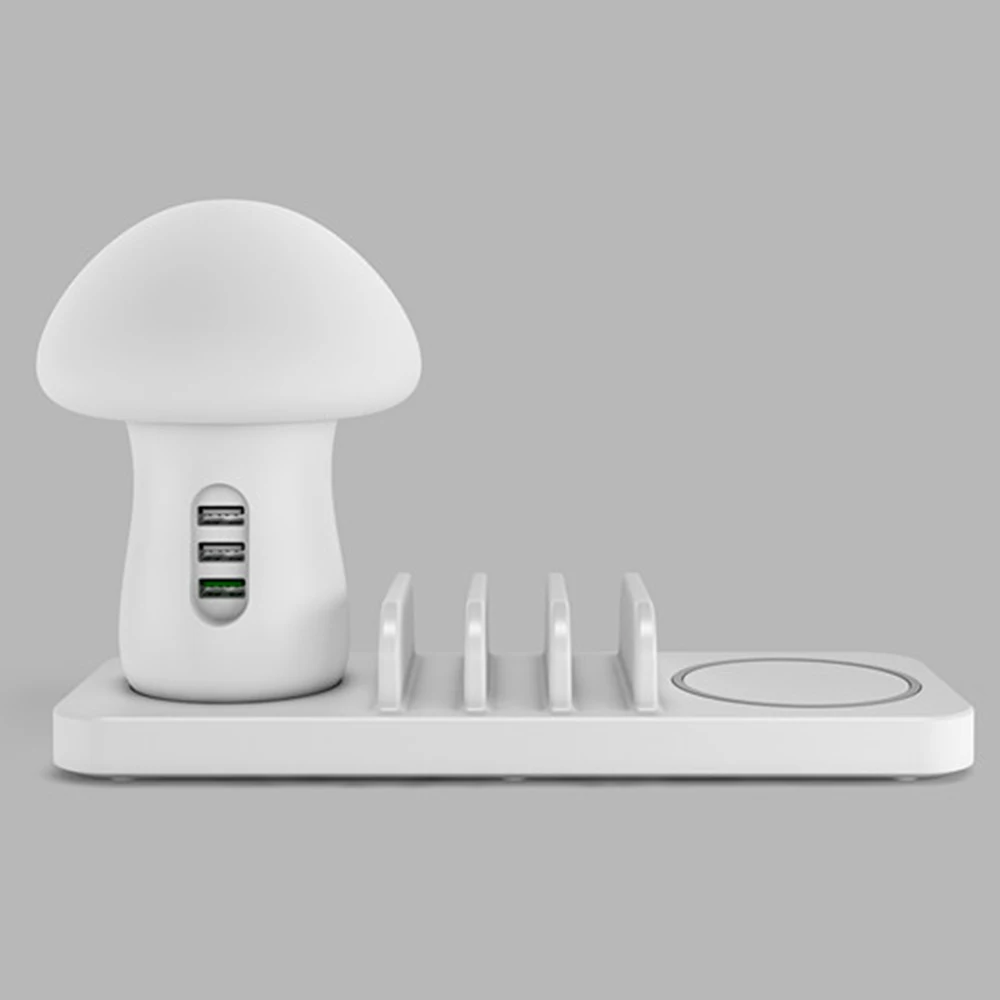 С несколькими usb-портами зарядное устройство гриб лампа usb зарядная док-станция Беспроводное зарядное устройство для iphone samsung мобильный телефон ночник