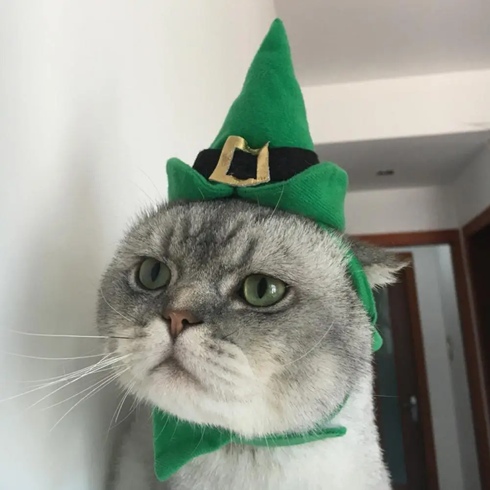 Adeeing/Милая Праздничная шапка с котом для домашних животных Модная зеленая