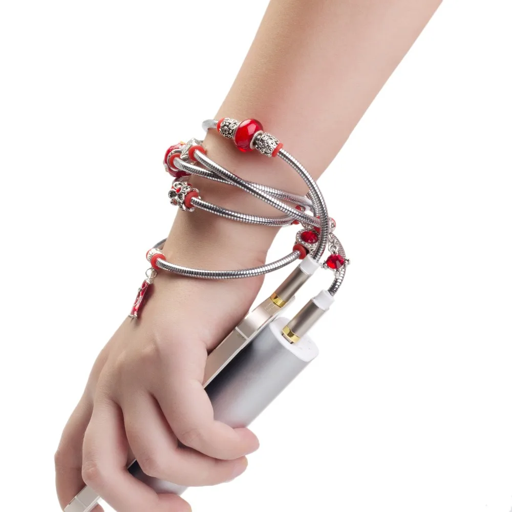 Кабель USB ANGIBABE для быстрой зарядки и передачи данных 2 А 1 м с инкрустацией