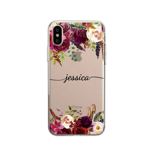 Floral 2 На заказ Ваше имя тропические цветочные границы красоты телефон мягкий прозрачный чехол для iPhone 11 Pro Max XS Max XR X 7Plus 8Plus - Цвет: Floral 2