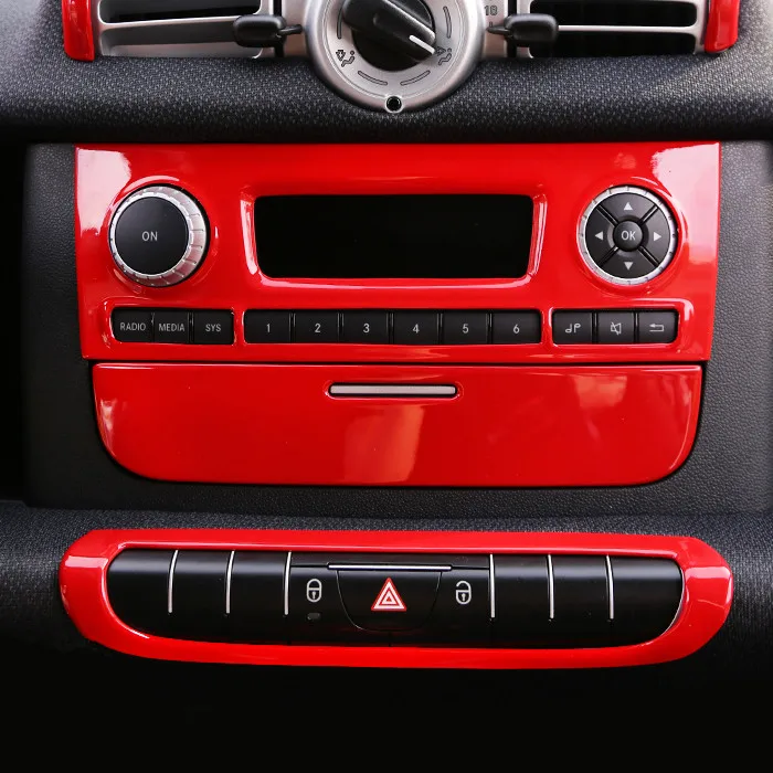 3 шт. автомобильная центральная консоль панель наклейка для Smart fortwo 2009 2011 2012 2013 2014