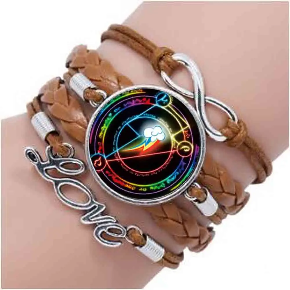Rainbow Dash Arcane Circle браслет из стекла с кабошоновым купольным браслетом|bracelet
