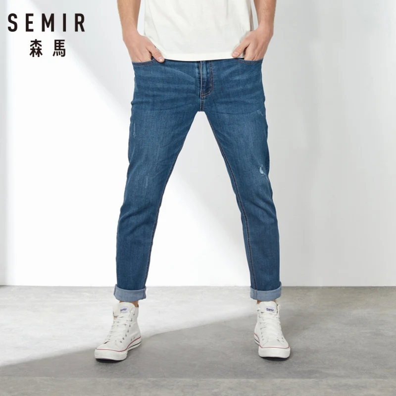 SEMIR новинка весны 2019 мужские эластичные хлопковые Стрейчевые джинсы брюки