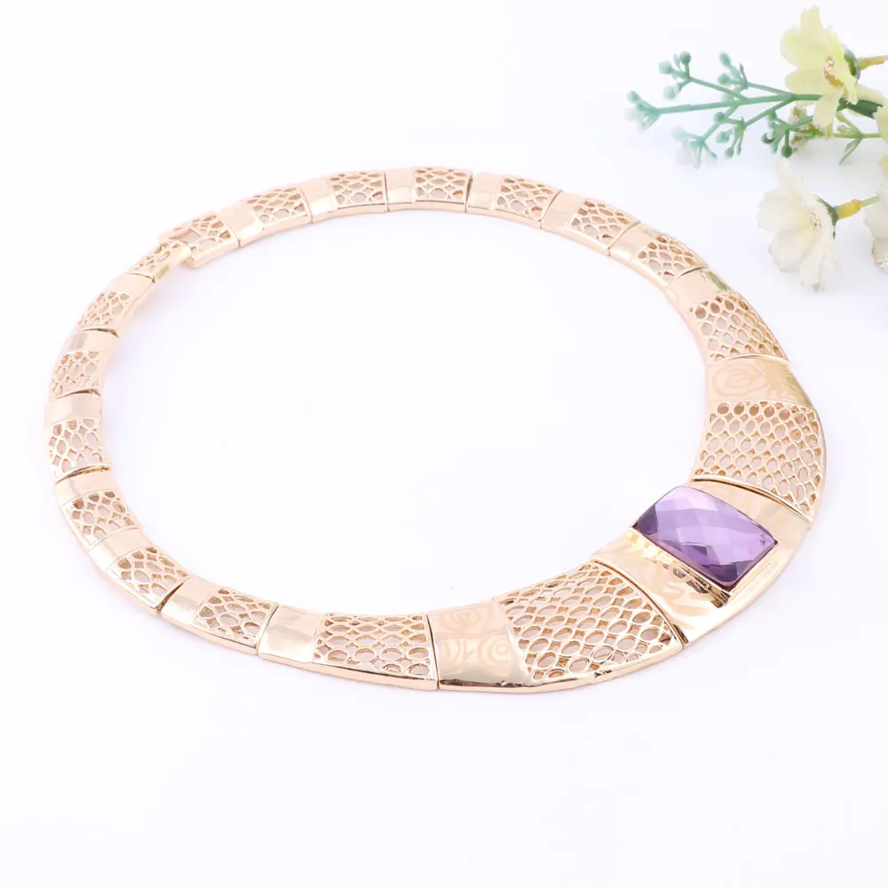 Модные нигерийские Свадебные комплекты ювелирных украшений золотого цвета с