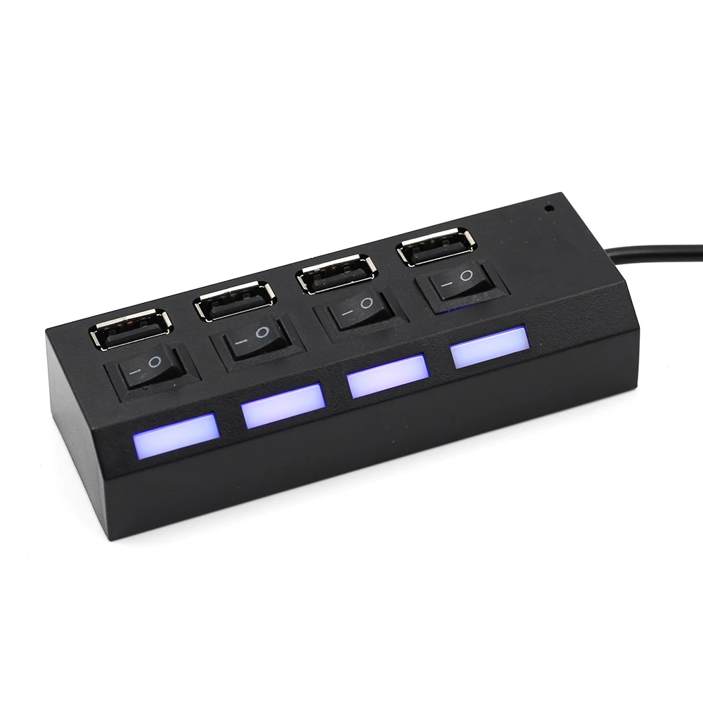 Тонкий 4 Порты USB Hub 2 0 переключатель концентратор высокой Скорость
