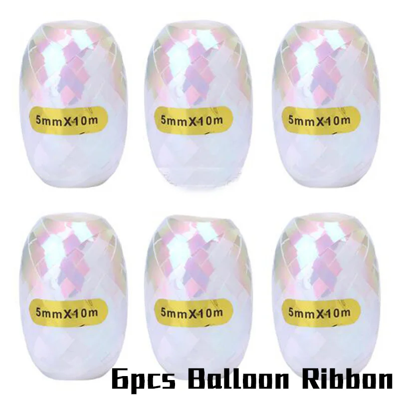 6pcs Balloon Ribbon JOY-ENLIFE 5 м аксессуары для шаров цепочка для шаров 110 отверстия шары на день рождения или свадьбу лента декорации аксессуары - Цвет: 6pcs Balloon Ribbon