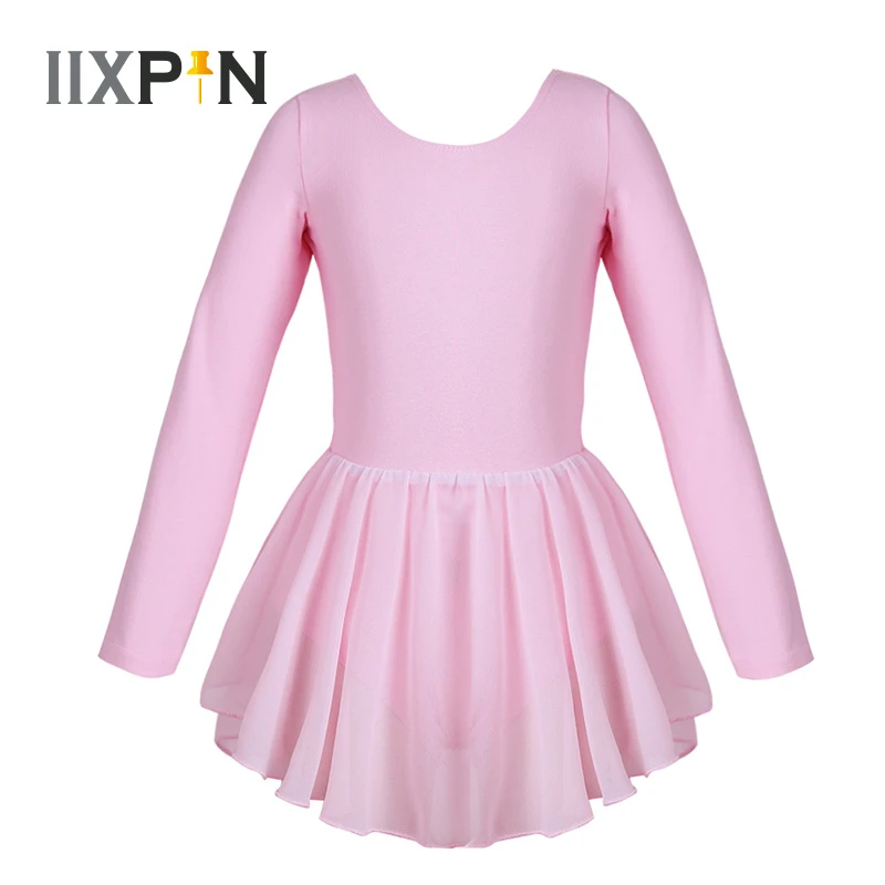 Классический купальник IIXPIN с длинными рукавами для девочек балетное платье на