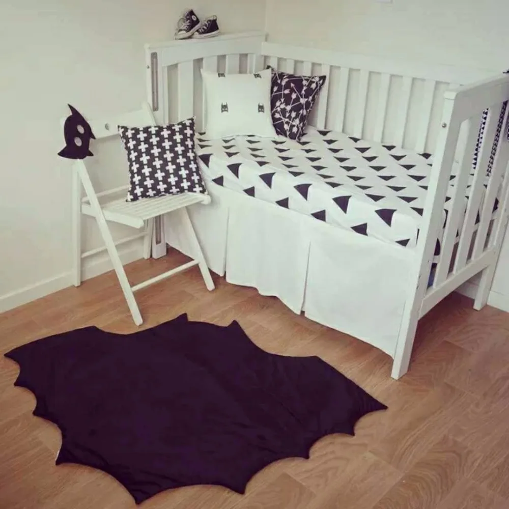 Baby Blanket Bat Hero man Play Mat Black Bat Game Stroller Bedding Blanket Infant Carpet Crawling Newborn Swaddling Padded