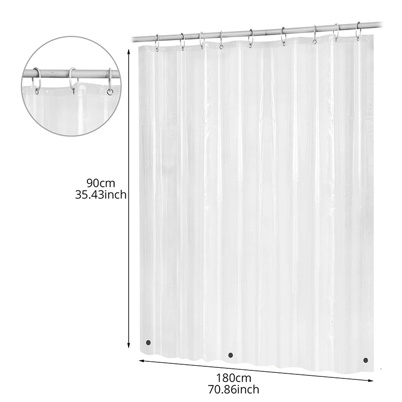 Водонепроницаемая прозрачная штора для душа белая Штора ванной комнаты