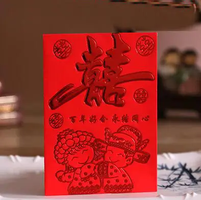 Бесплатная доставка 40 шт. красные свадебные конверты Свадебные украшения