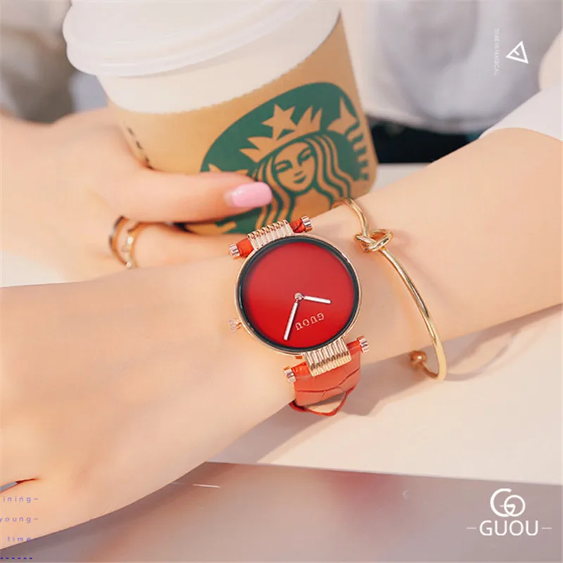 

Women's Watch 2018 Top Brand Luxury Lady Simple Dress Clock Leather Watchband Quartz Wristwatches Hot zegarek damski