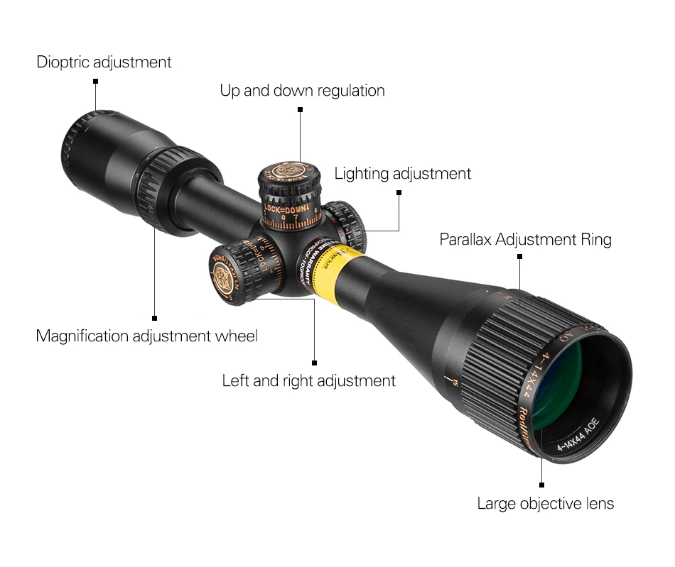 NSIRIUS 4-14X44 AOE тактический прицел оптический прицел красный зеленый llluminate охотничий прицел для снайпера