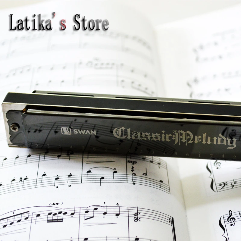 Бесплатная доставка лебедь 24 hole ограниченное издание черный тремоло Гармоника