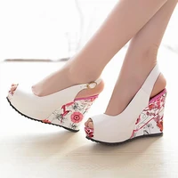 miubu new wedge sandals shoes women high heels shoes open toe platform buckle women summer shoes 4colors big size 33 41