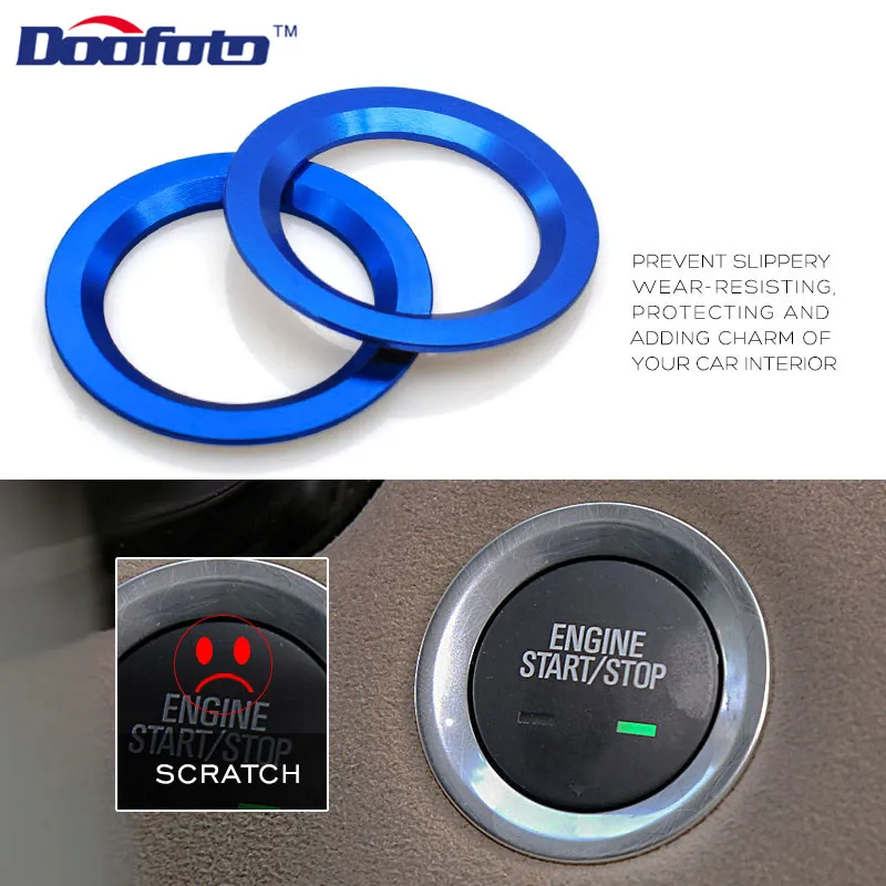 Doofoto Start Stop крышка двигателя кольцо для автомобильного стайлинга наклейка