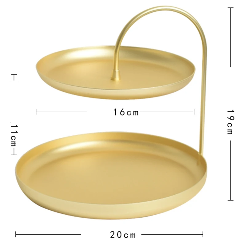 Two Tier Metal Storage Tray For Jewelry Necklace Bracelet Earring Hallway Key Holder Dressing Table Organizer | Дом и сад