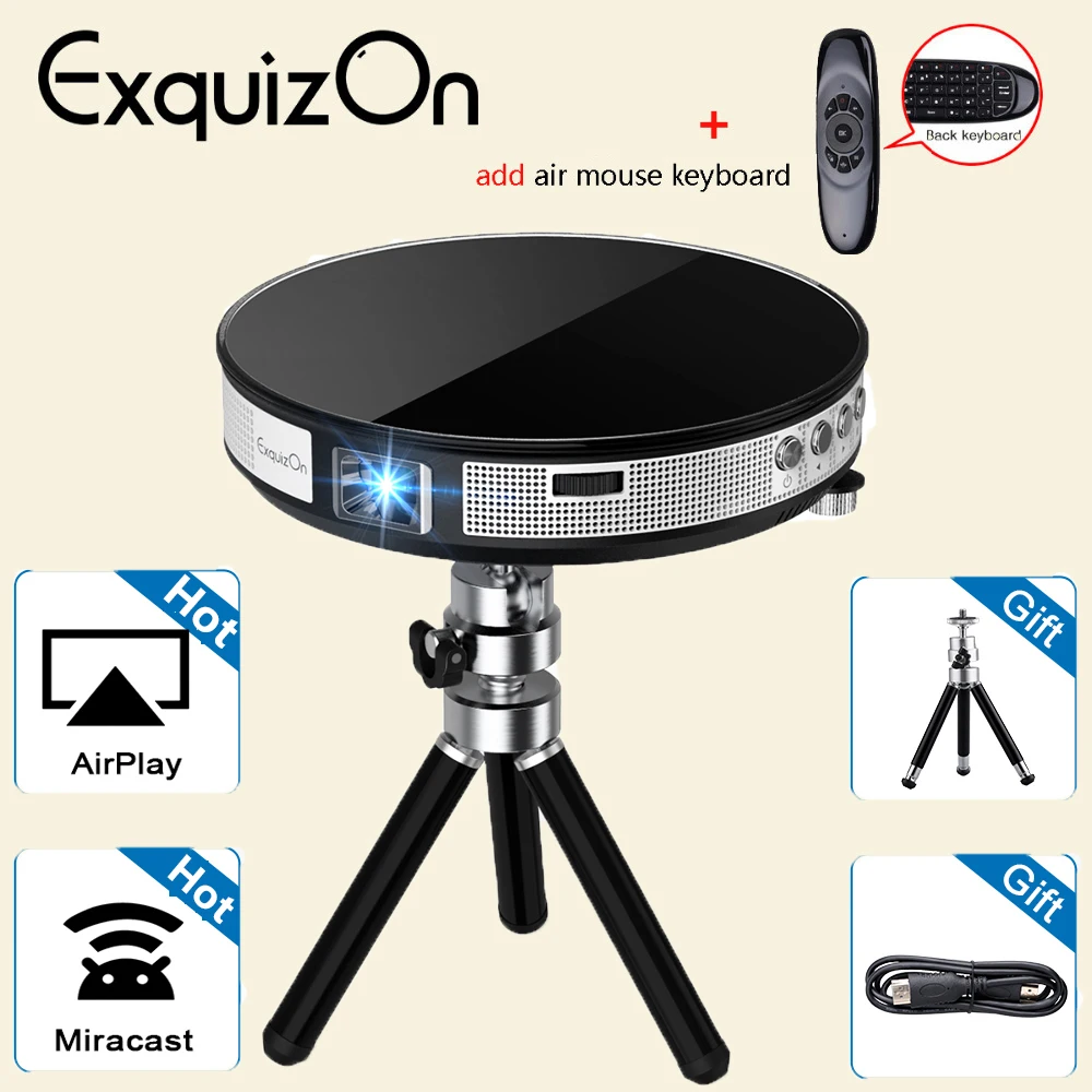 Exquizon UFO R6 DLP проектор HD зеркало беспроводной Wifi мини светодиодный Мини