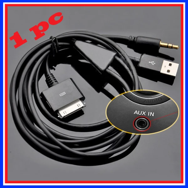 Автомобильный аудиокабель для Apple iPod Itouch iPhone 3 3GS 4 4S USB/AUX y-кабель I-Drive автомобильный музыкальный разъем 3,5 мм