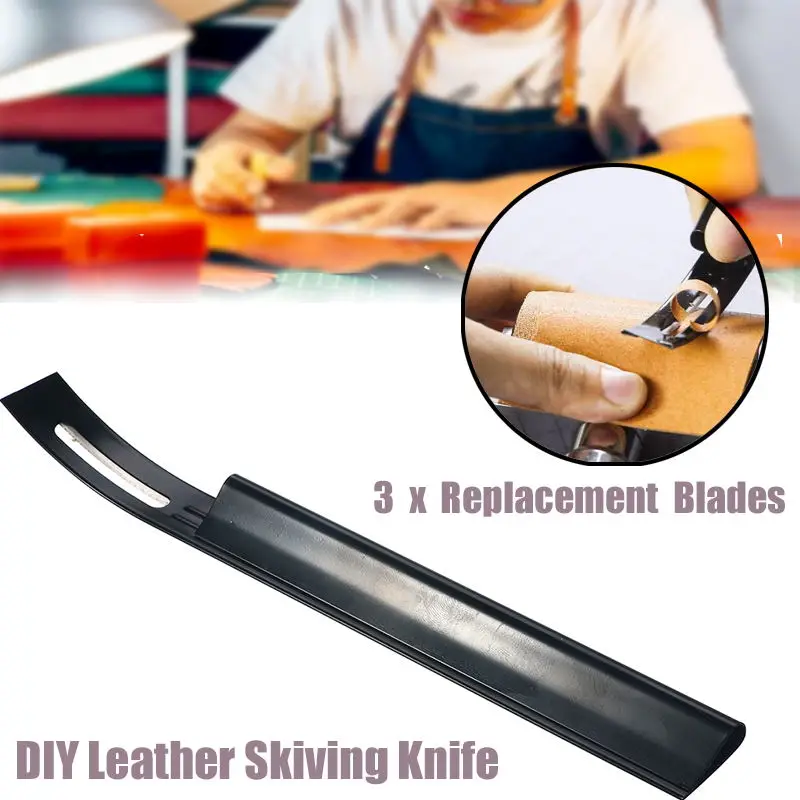 Нож для резки кожи 1 шт. черный острый нож кожевенного ремесла тонкий с 3 лезвиями