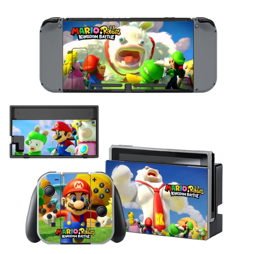 Марио + Rabbids Королевство битва Наклейка виниловая кожа для Nintendo переключатель NS