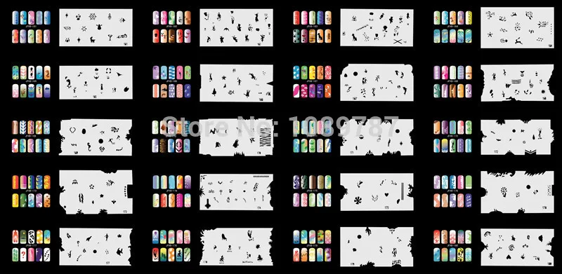 ABEST многоразовый фототрафарет 300 дизайнов 20 листов шаблона набор 9|nail art stencils|airbrush