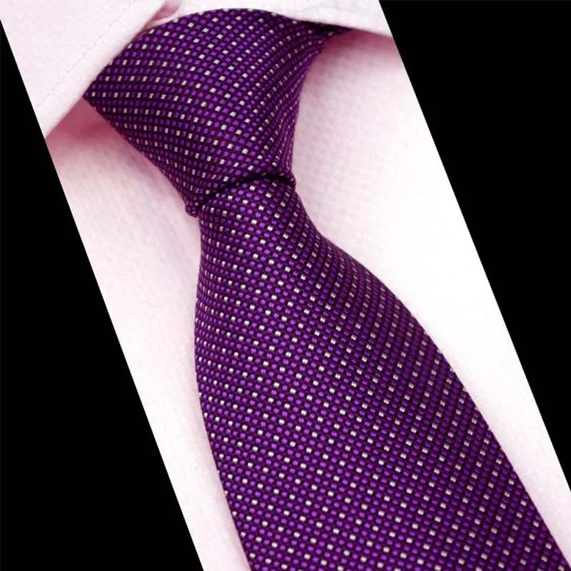 Mantieqingway Фиолетовый мужские Деловые Костюмы Связать Широкий Полиэстер Пряжа