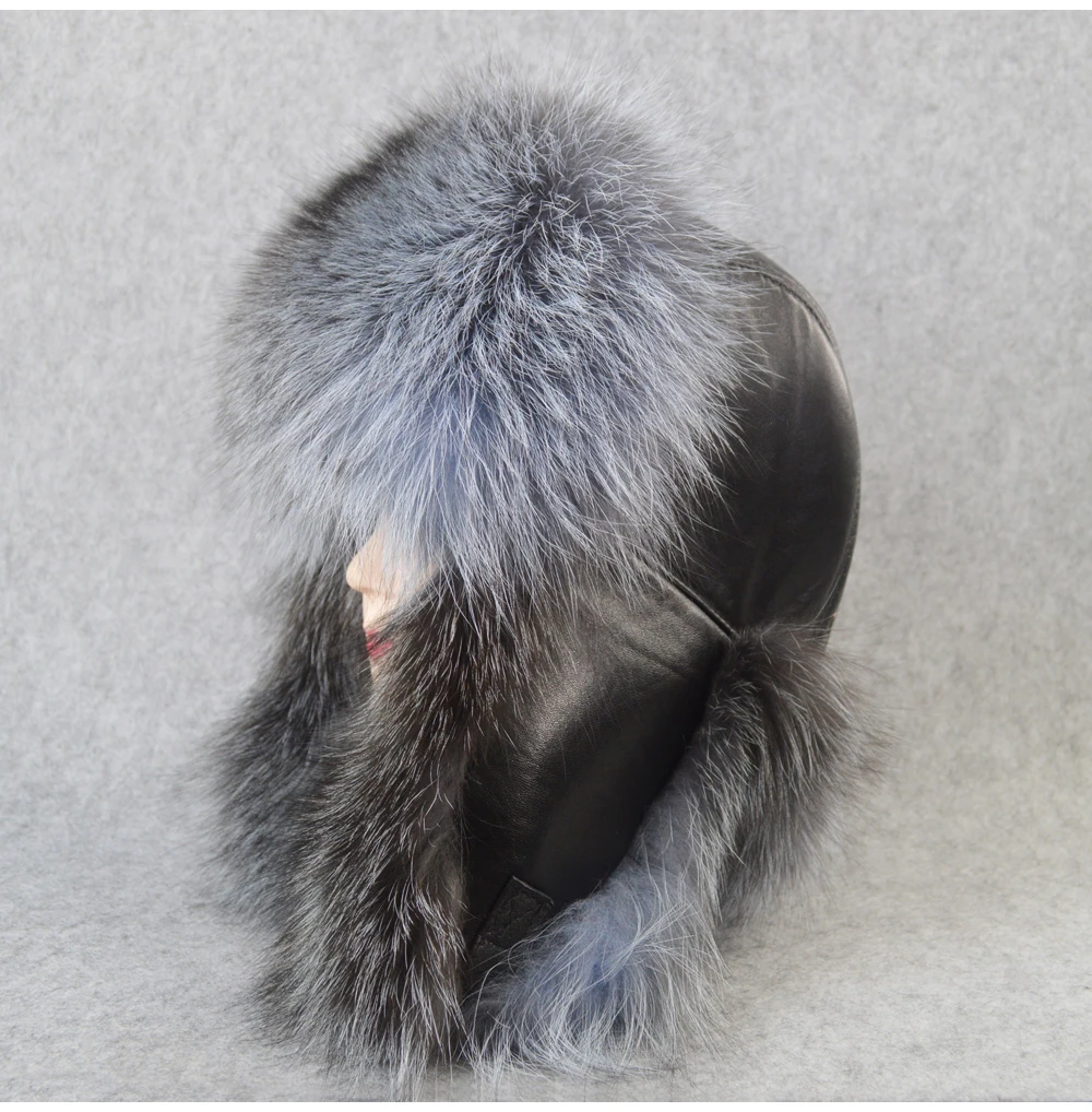 Горячая Распродажа, уличная шапка-бомбер из натурального Лисьего меха, зимняя теплая мягкая шапка из меха лисы, женские качественные шапки из натуральной кожи