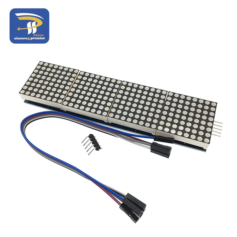 Модуль точечной матрицы MAX7219 для микроконтроллера Arduino 4 в одном дисплее с линией