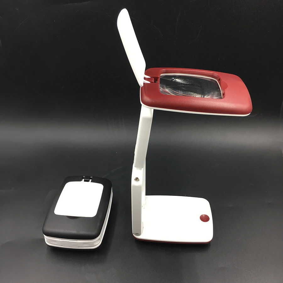 Складная Настольная лупа увеличительное стекло 3X + регулируемые светодиодные