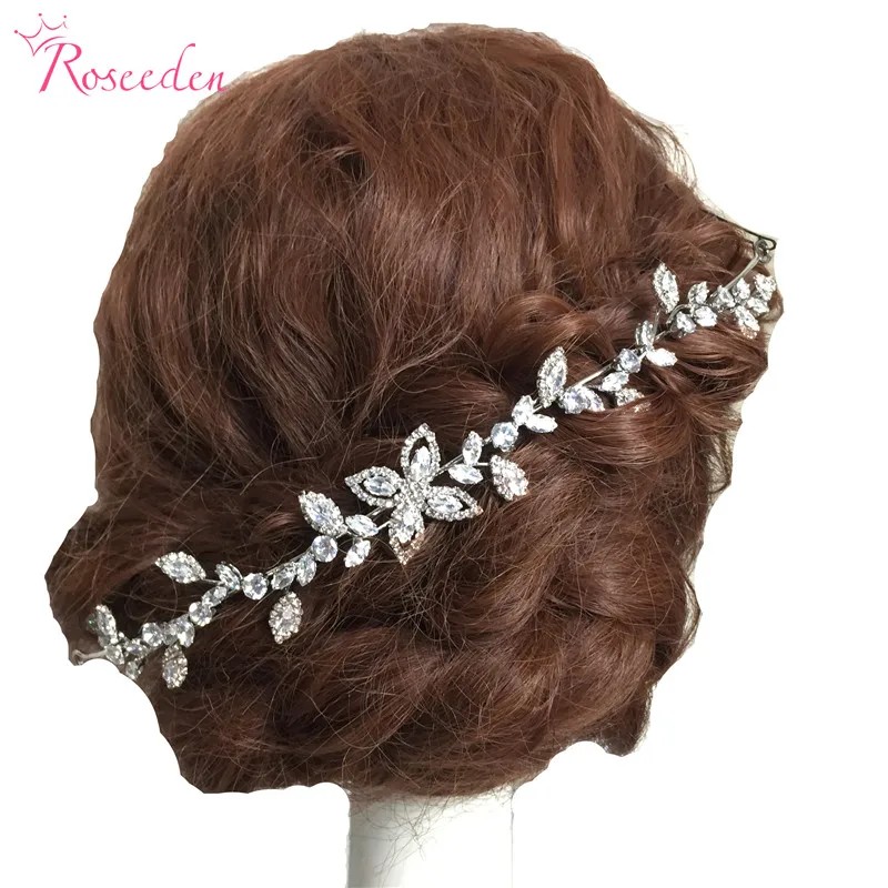 

Full Clear Cubic Zirconia Wedding Tiara Flower CZ Stone Crown Headband Princess Bridal Wedding Hair Jewelry Accessories RE3420