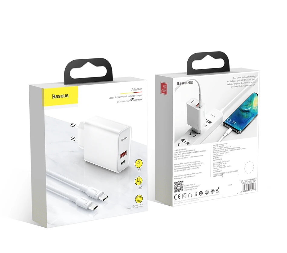 Baseus Quick Charge 4,0 3,0 USB зарядное устройство для iPhone 11 Pro Max samsung huawei SCP QC4.0 QC3.0 QC C PD Быстрая зарядка для мобильных телефонов